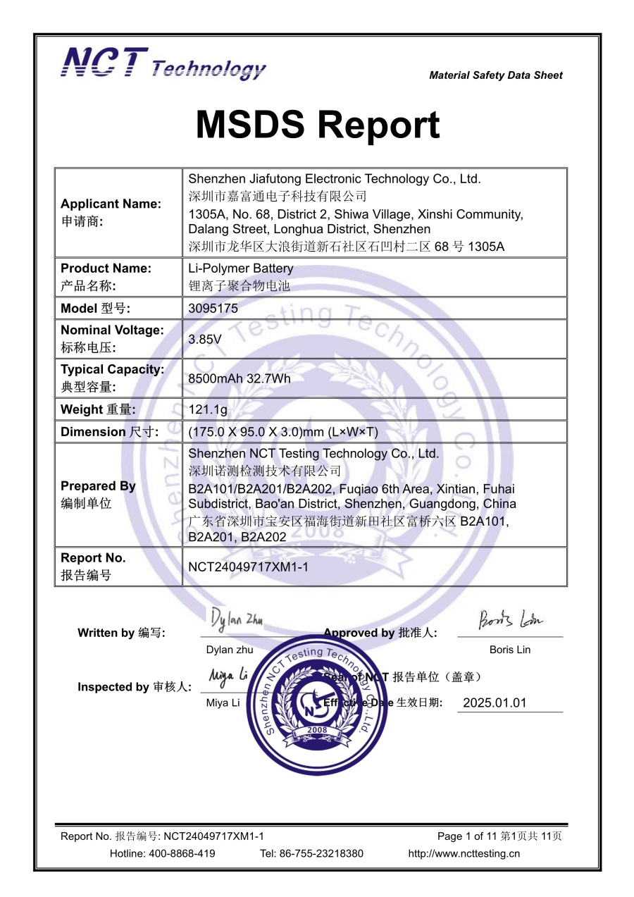 3095175 MSDS Report